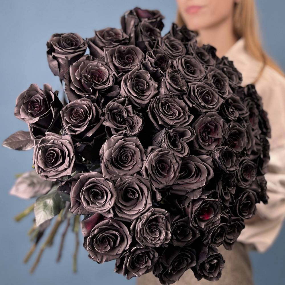 Букет из 51 чёрной розы