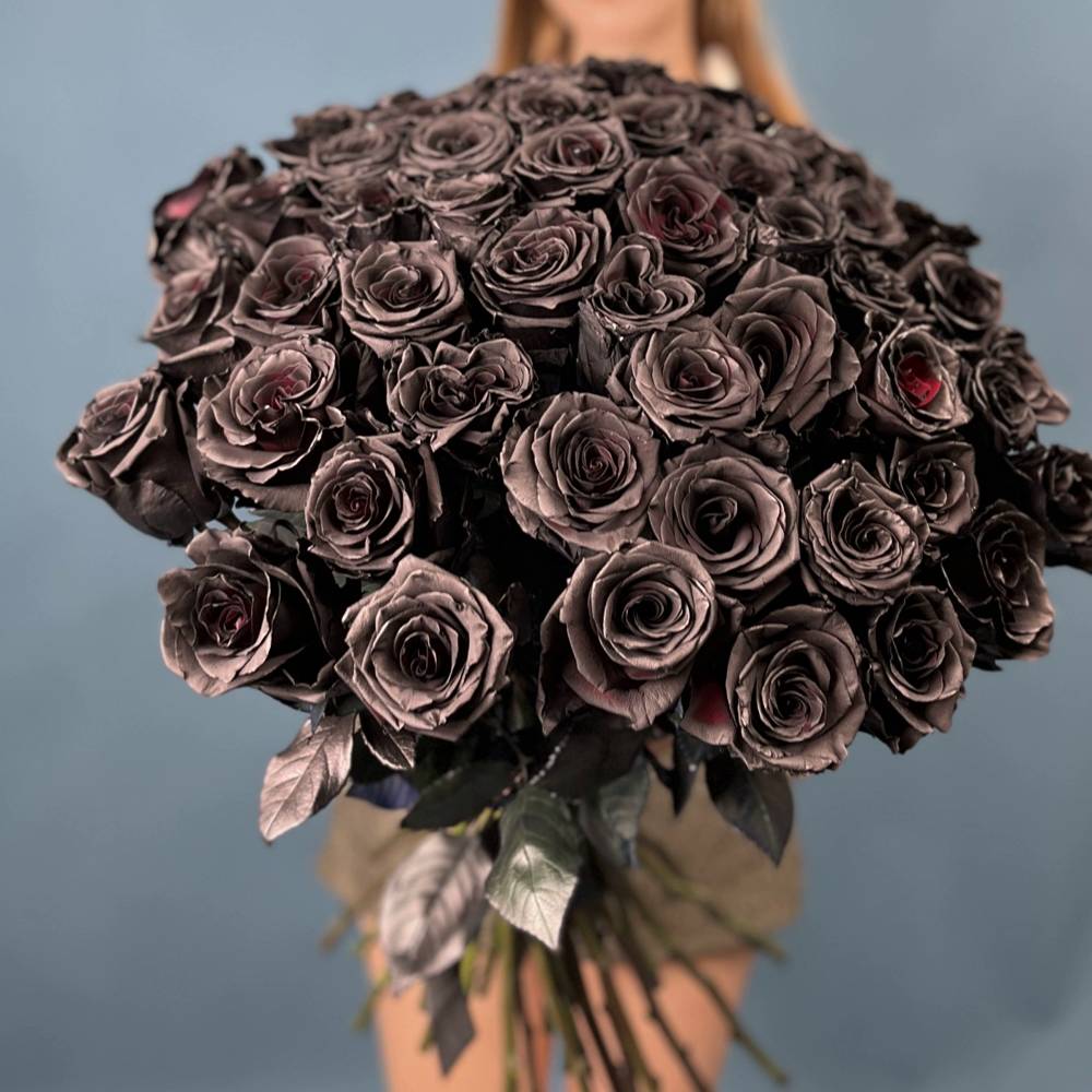 Букет из 51 чёрной розы