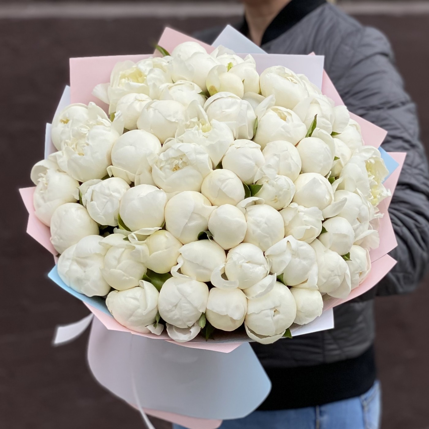 51 белый пион