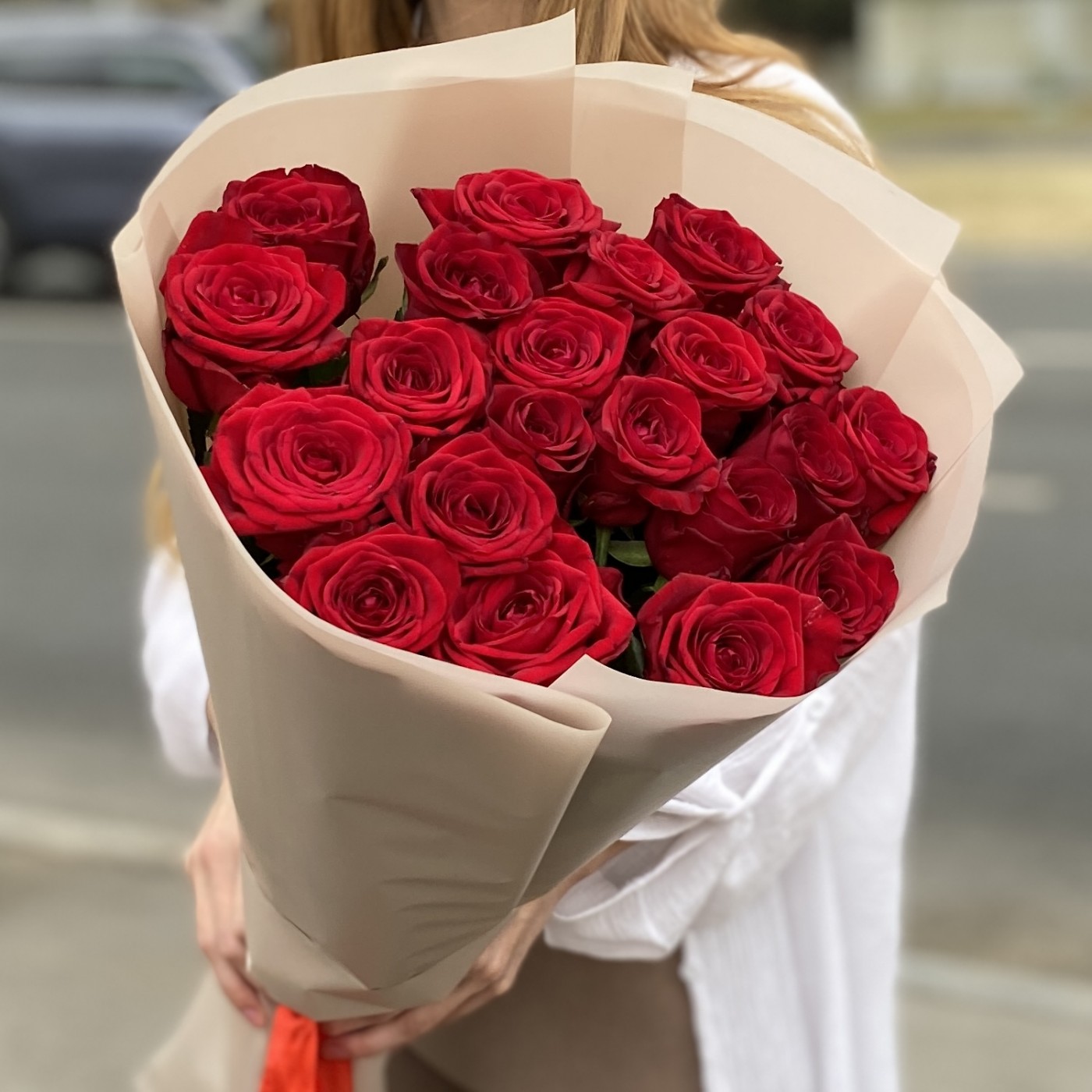 21 красная роза 70 см