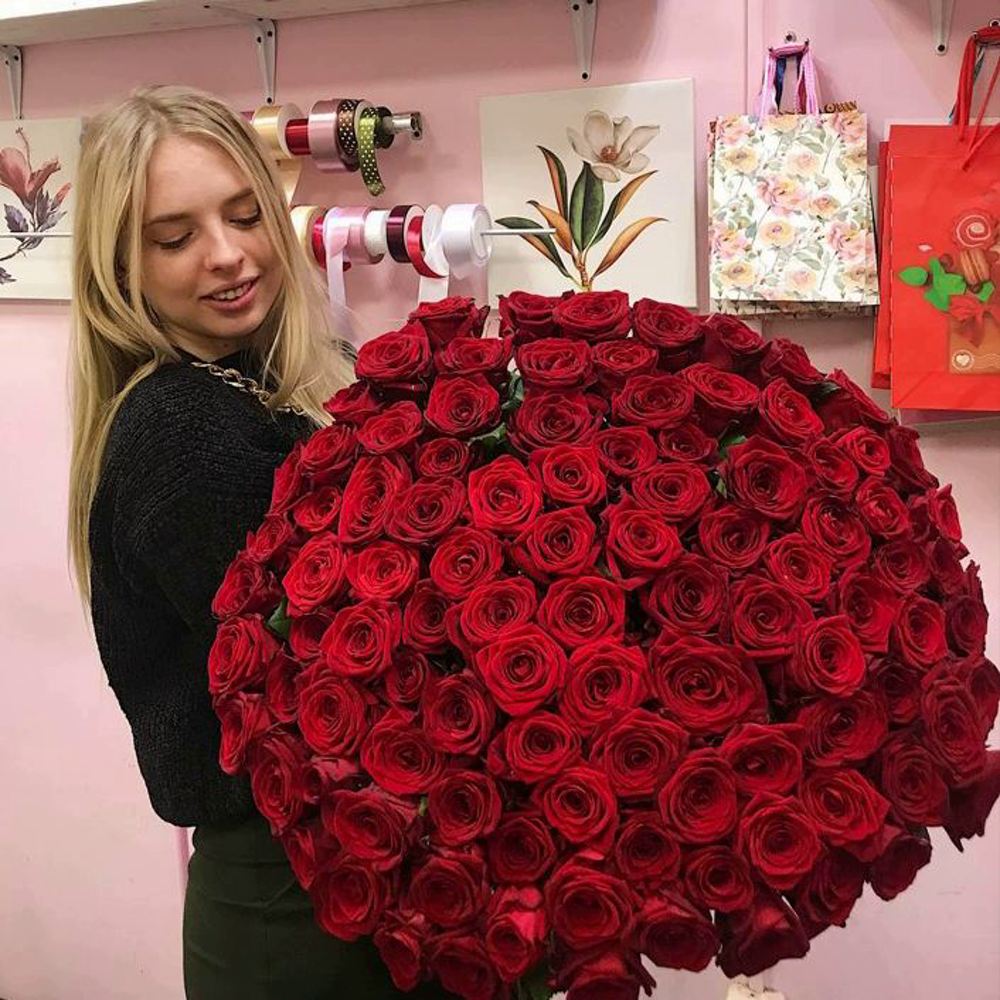 101 красная роза 40 см