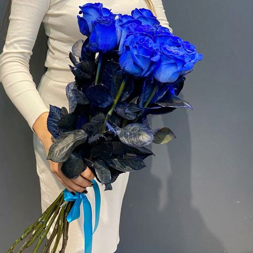 Букет из 11 синих роз