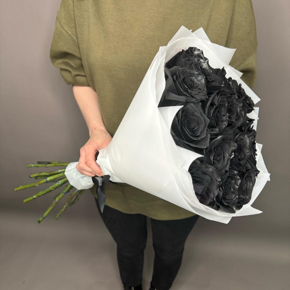 Букет из 15 чёрных роз