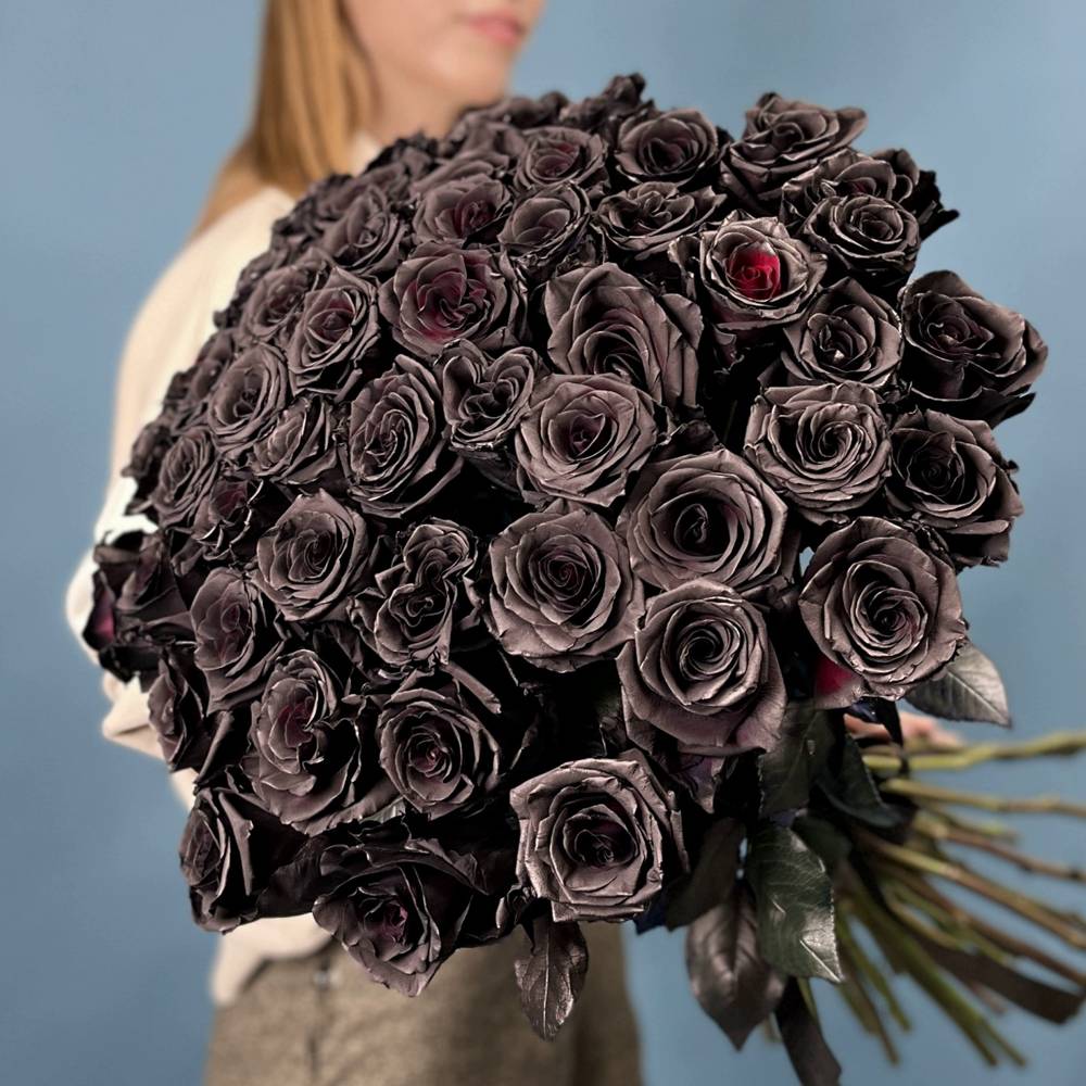 Букет из 51 чёрной розы